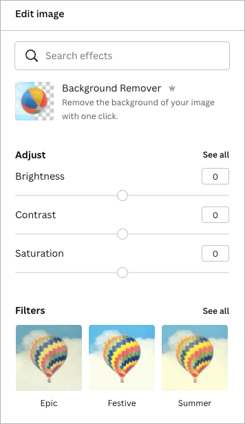 Editing images in Canva.
