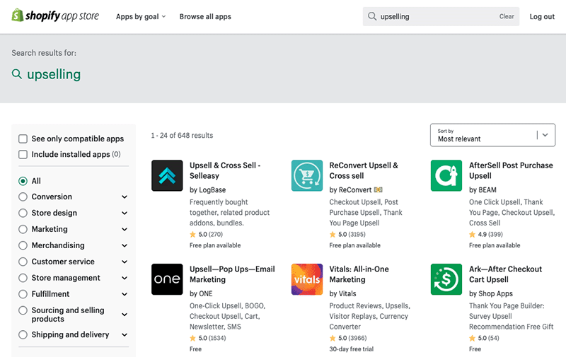 The Shopify app store.