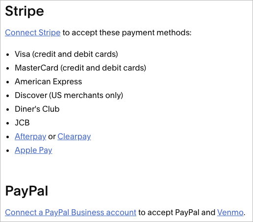 Squarespace payment gateway options