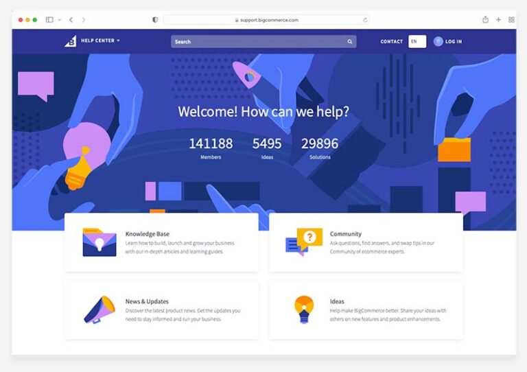 The BigCommerce help center.