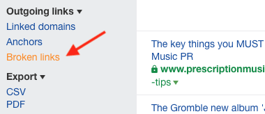 Identifying broken outbound links is easy in Ahrefs thanks to a dedicated option for doing so.