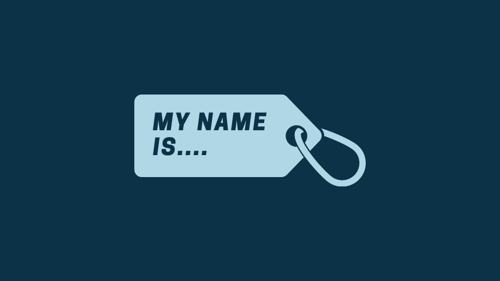 Business name (image of a name tag)