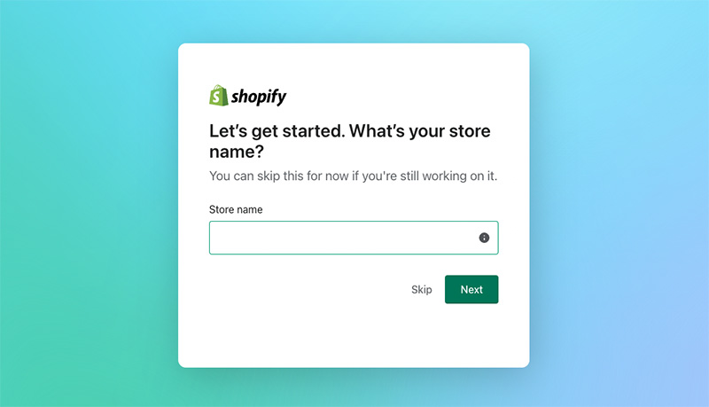 Choosing your store name in Shopify