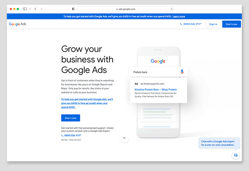 The Google Ads platform