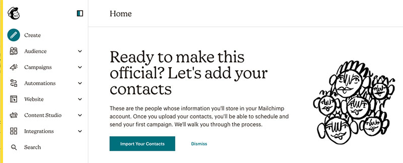 The Mailchimp interface.