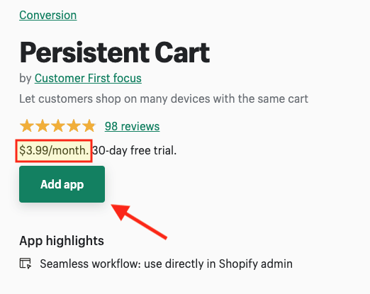 A 'persistent cart' app for Shopify.