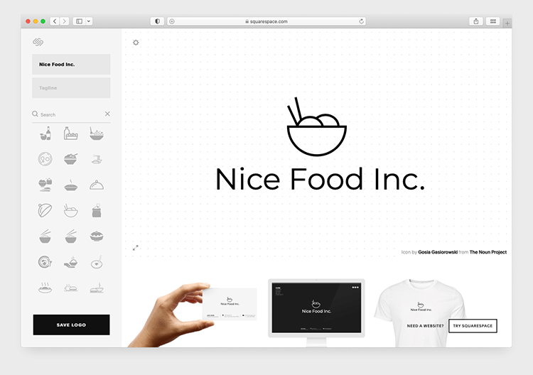 Squarespace's logo making app