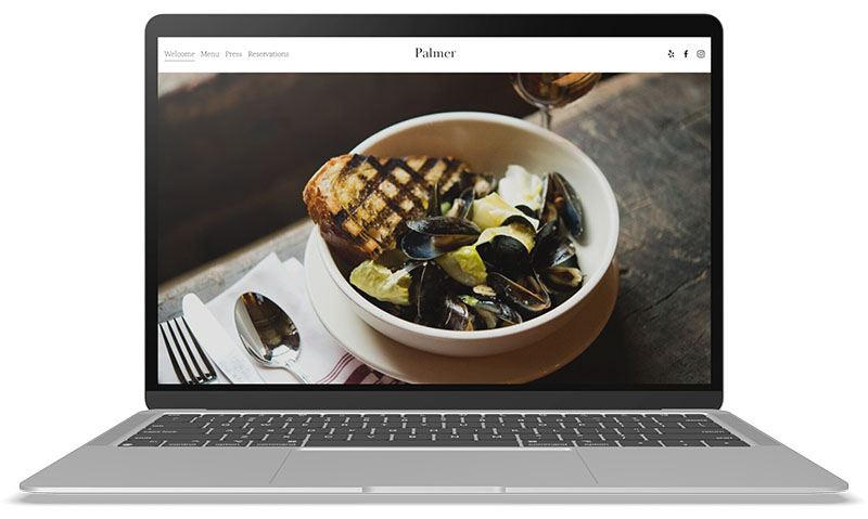 Squarespace's 'Palmer' template.