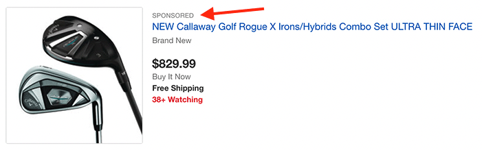 An eBay promoted listing ad.