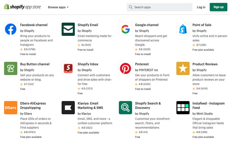 The Shopify app store.