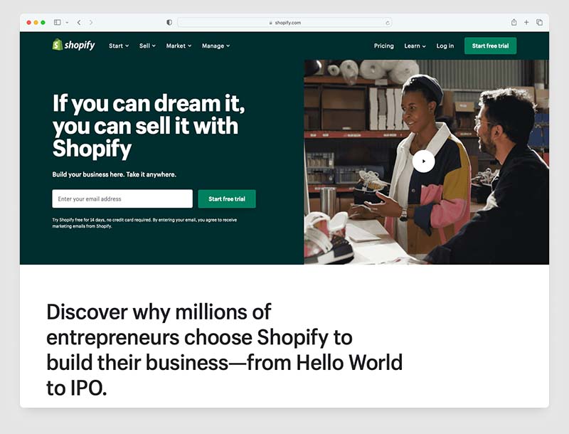 The Shopify platform