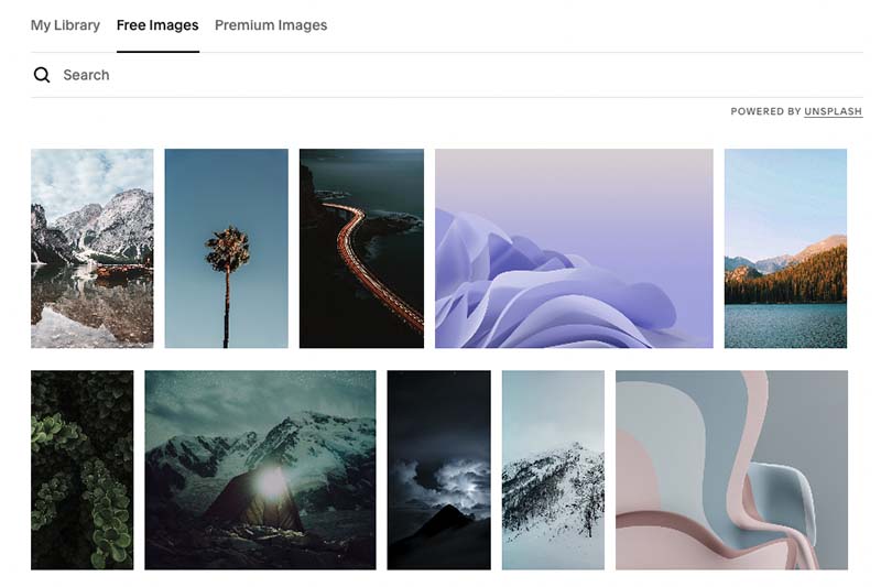 The Unsplash integration with Squarespace — this allows you to make use of an extensive collection of high-quality, royalty-free images.