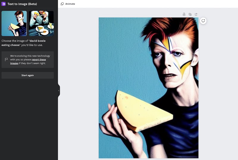 Example of AI art generated by Canva