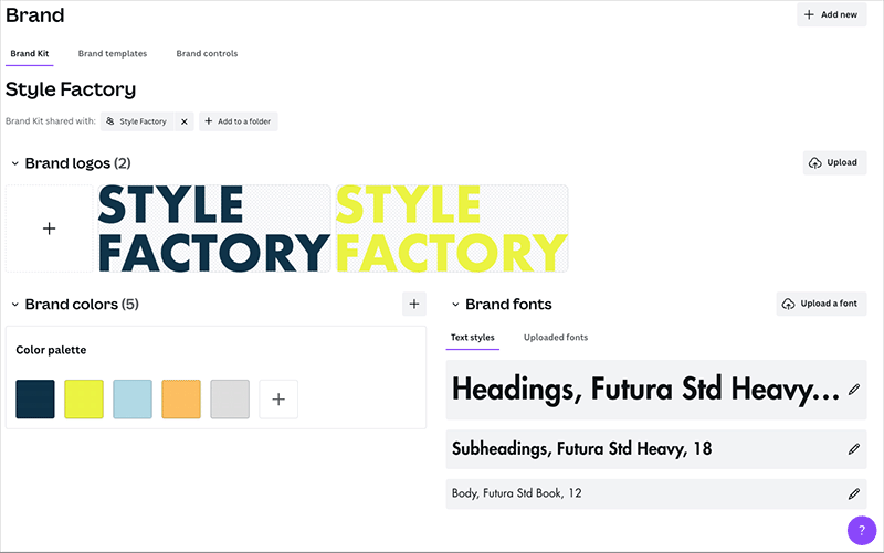 Using the brand kit feature
