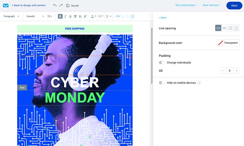 Editing one of the new Getresponse templates.