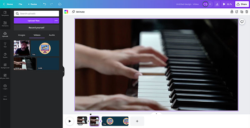 Editing video content in Canva
