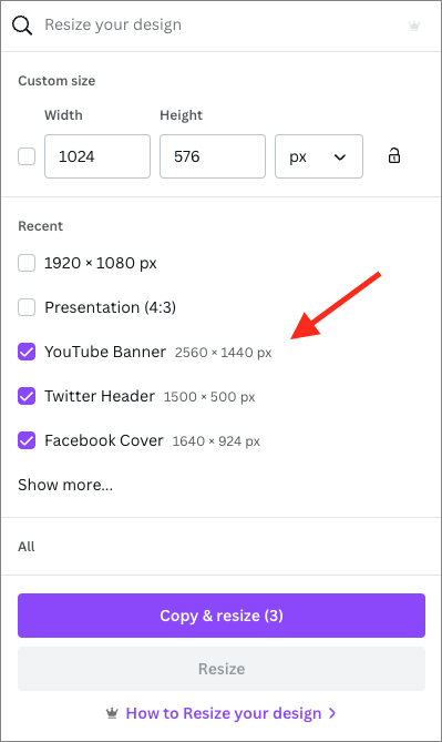 The magic resize tool