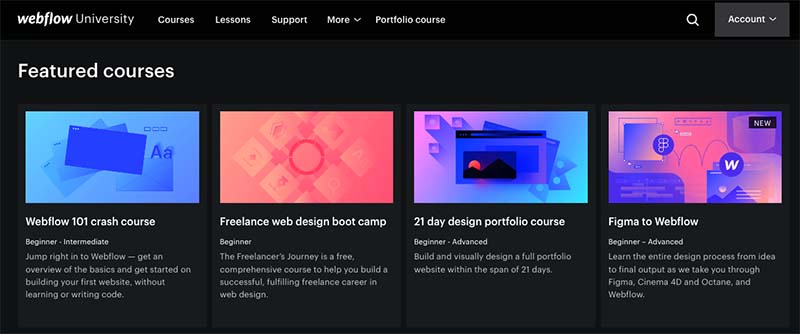 Webflow free courses