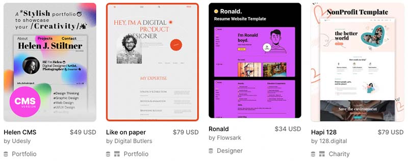 Webflow templates.