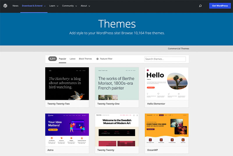 WordPress themes in the WordPress Theme Directory.
