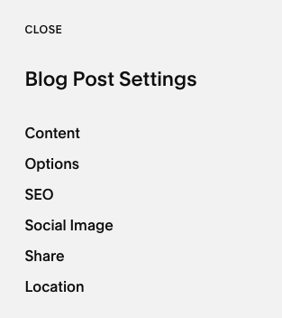 Blog post settings