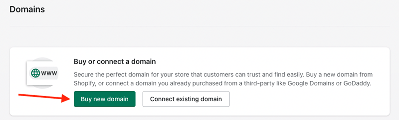 Connecting your domain in Shopify.