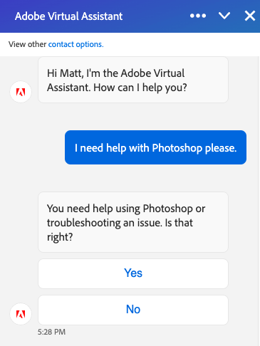 Contacting Adobe support.