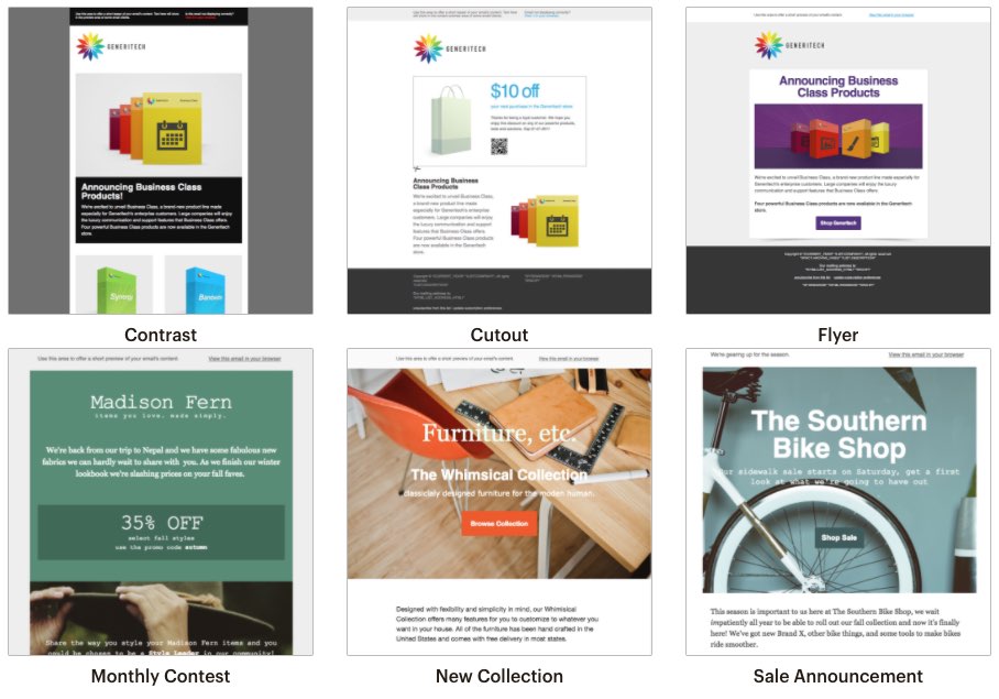 Examples of Mailchimp templates