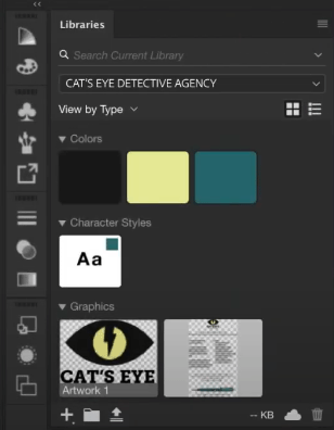 The 'Creative Cloud Library' in Photoshop.