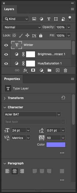 The Layer controls in Photoshop — like other tools, these are detachable