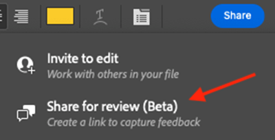 Photoshop's new 'share for review' tool.