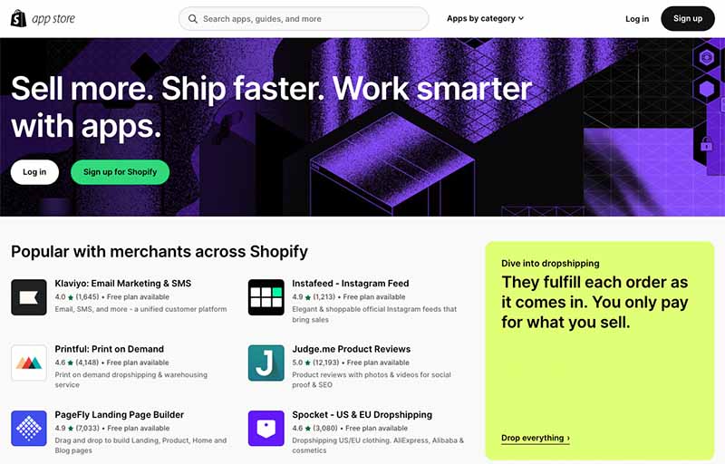 The Shopify app store.