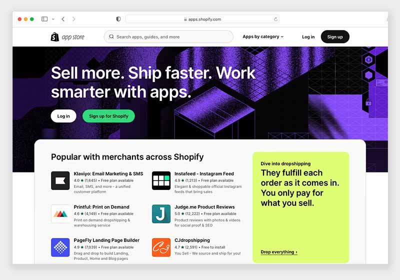 The Shopify app store.