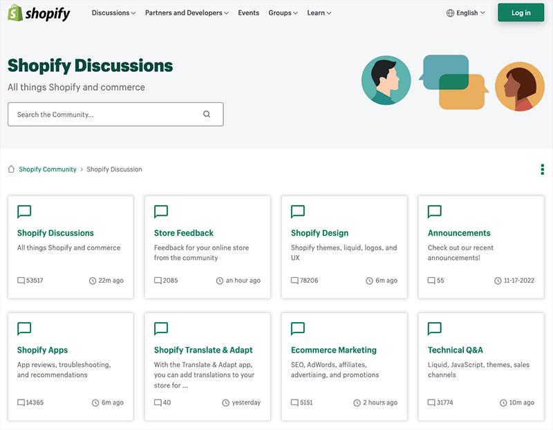 The Shopify community forums