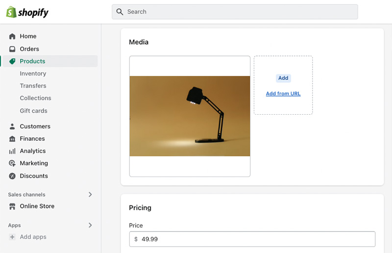 The Shopify content management system (CMS)