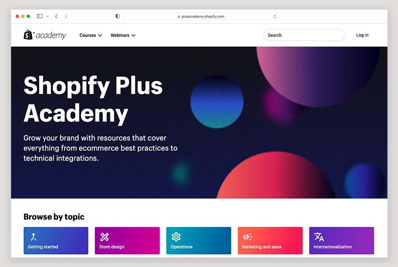 The Shopify Plus Academy resource.