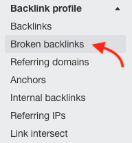 Accessing the 'broken backlinks' feature