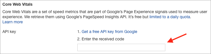 Connecting an Ahrefs account to the Google PageSpeed Insights API