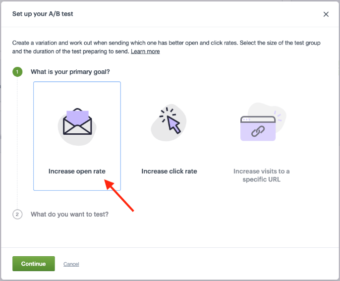 Setting up an AB test  in Campaign Monitor.