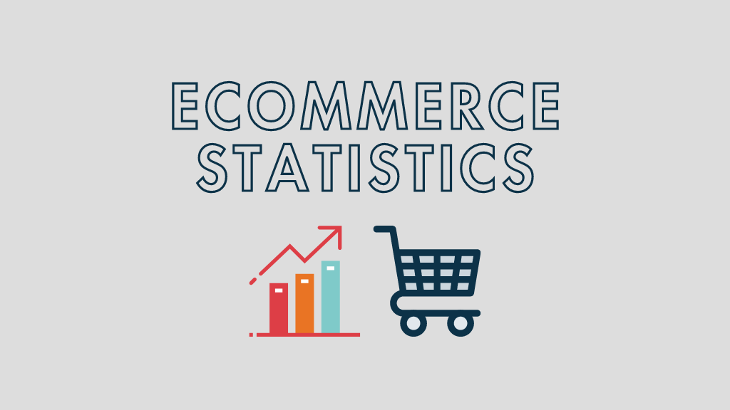 Ecommerce statistics (image of a graph and a shopping trolley)
