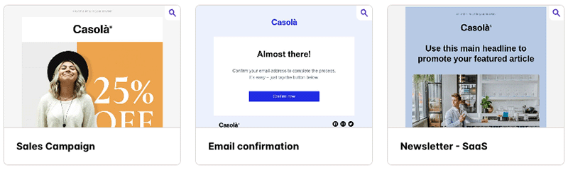 Email newsletter templates in Transpond.