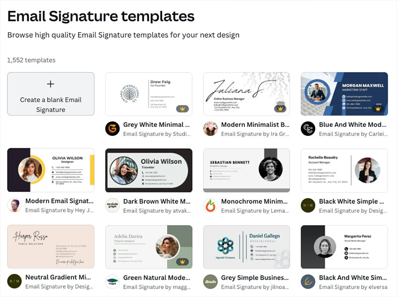 Canva email signature templates