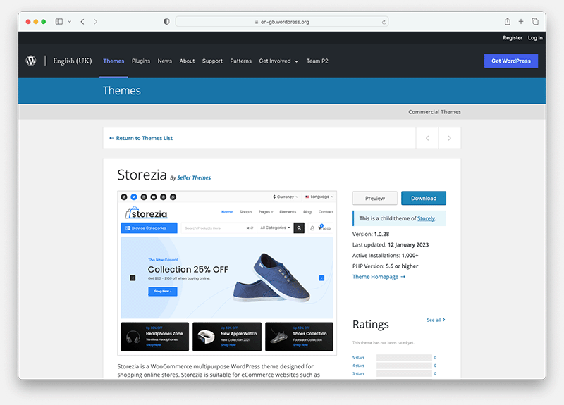 Example of a WooCommerce theme