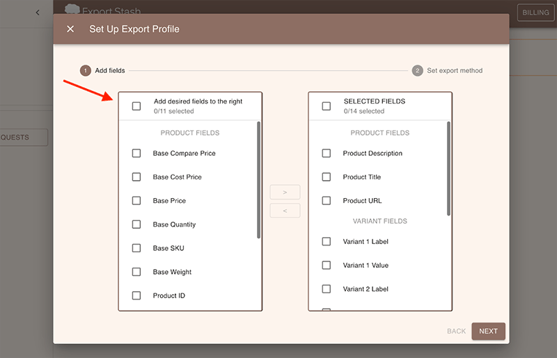 The Export Stash app for Ecwid