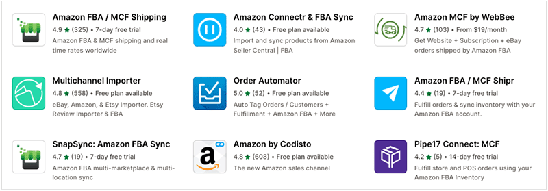 FBA integrations for Shopify.
