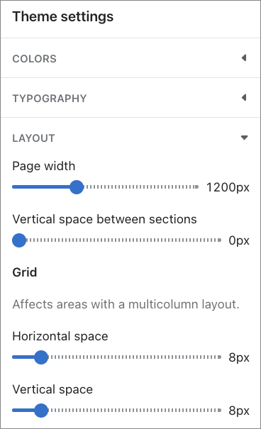 Adjusting page spacing in Shopify