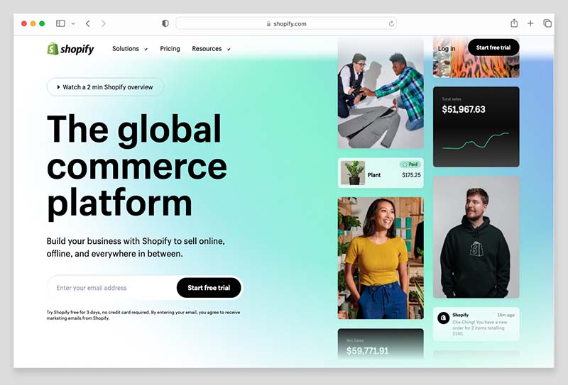 The Shopify platform