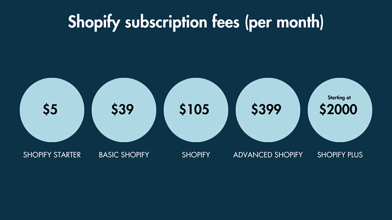Shopify subscription fees data.