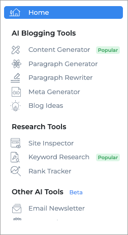 The main sections in GrowthBar