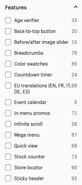 Theme filters in Shopify